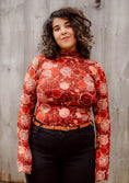 Load image into Gallery viewer, Night Pomegranate - Turtleneck Top- Bamboo Rib Knit