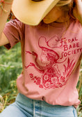 Load image into Gallery viewer, Feral Babe Society® - Vintage Venom - Full length Unisex t-shirt in Desert Rose