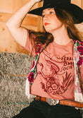 Load image into Gallery viewer, Feral Babe Society® - Vintage Venom - Full length Unisex t-shirt in Desert Rose