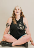 Load image into Gallery viewer, feral babe - black cropped racerback tank