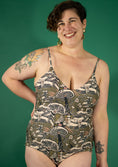 Load image into Gallery viewer, Marylin swimsuit - Fungeyes Basque Green - Perfect for Pear Shapes