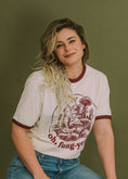 Load image into Gallery viewer, Oh, Fung-Yeah - unisex ringer t-shirt in creme and burgundy