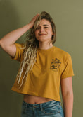 Load image into Gallery viewer, Herb Nerd - Vintaged Cropped Tee in Chamomile