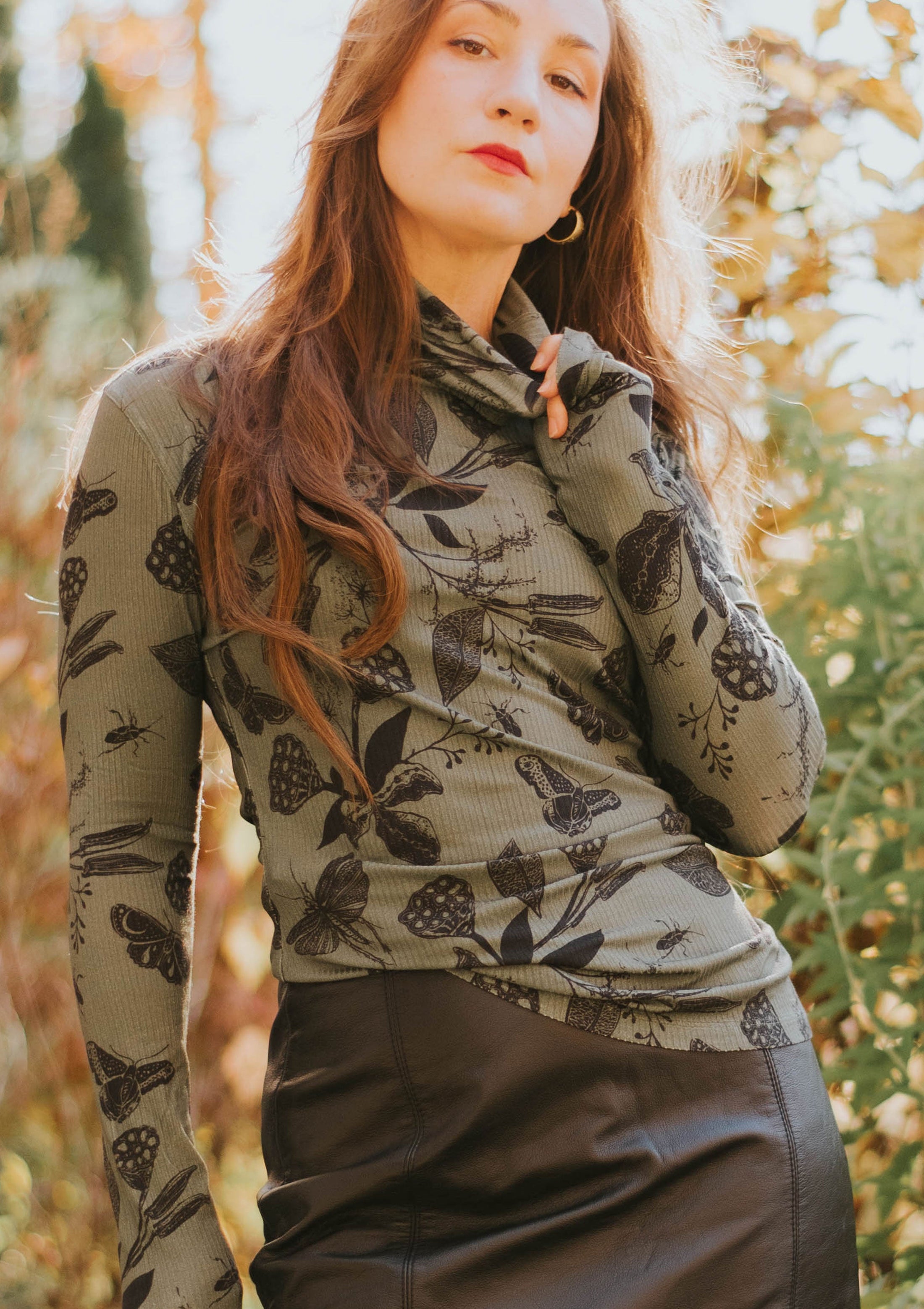 Banquet Regale - Turtleneck Top- Bamboo Rib Knit