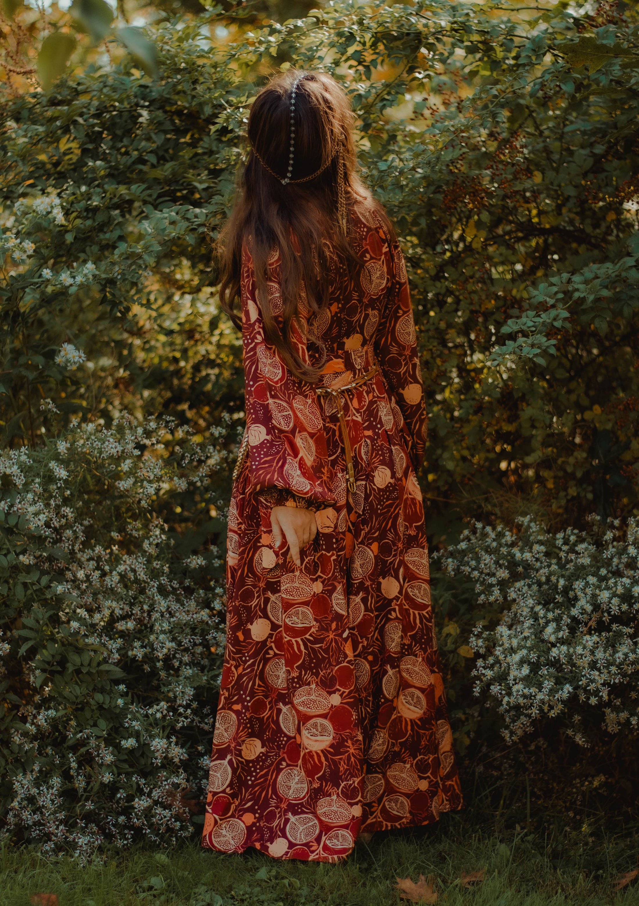 Morrigan Wrap Dress - Night Pomegranate