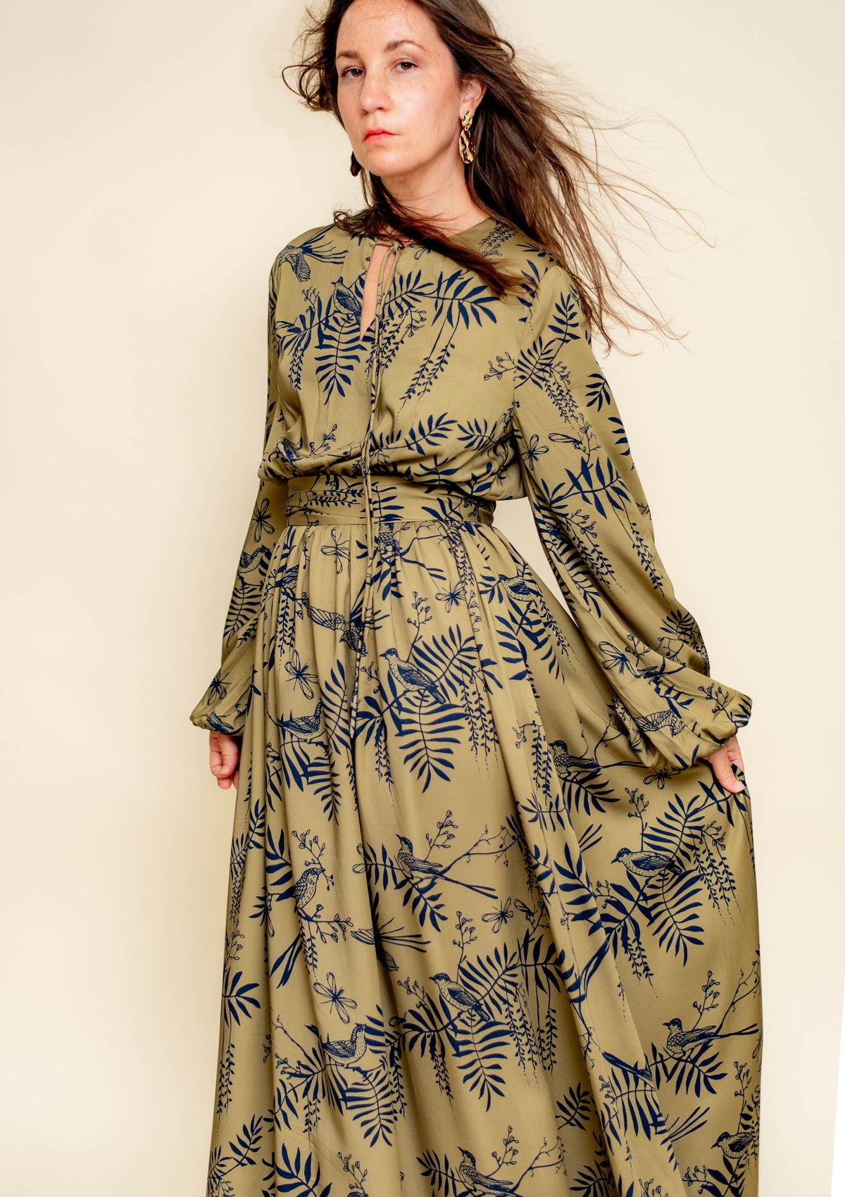 Coming Soon - Solenne Gown in Dark Nightingale - Tencel Satin