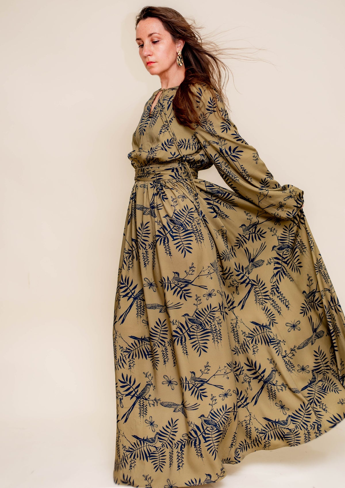 Coming Soon - Solenne Gown in Dark Nightingale - Tencel Satin