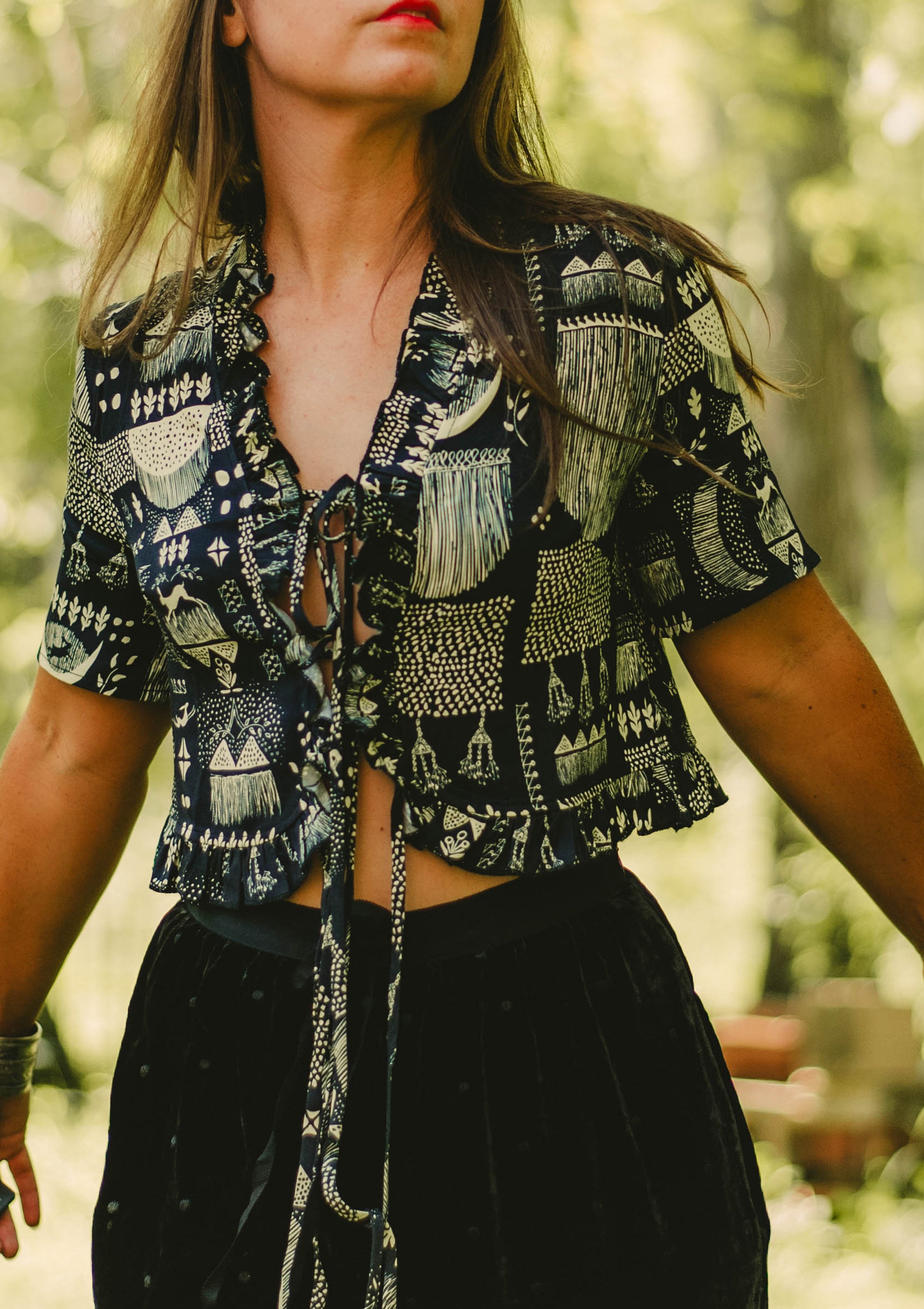 Rabbit Moon - Ruffle Tie top – Simka Sol