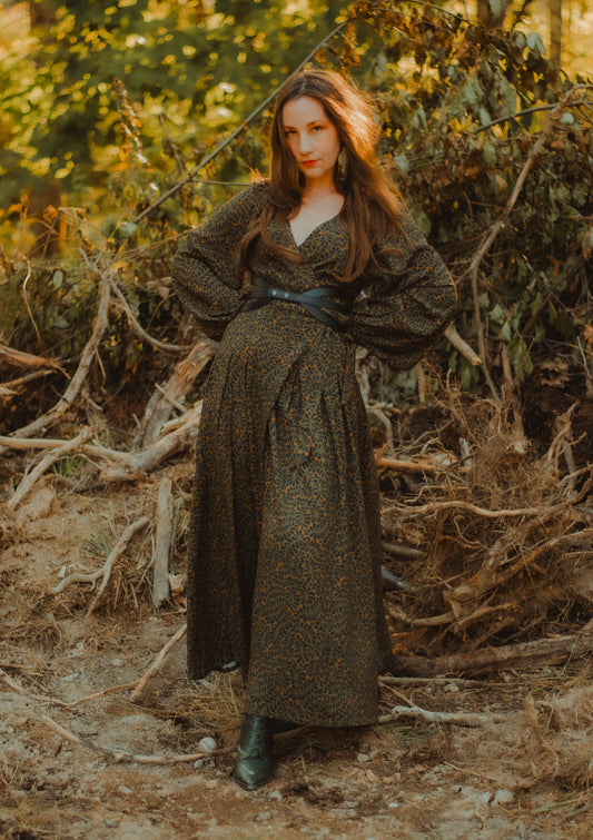 Morrigan Wrap Dress - Sea Kelp