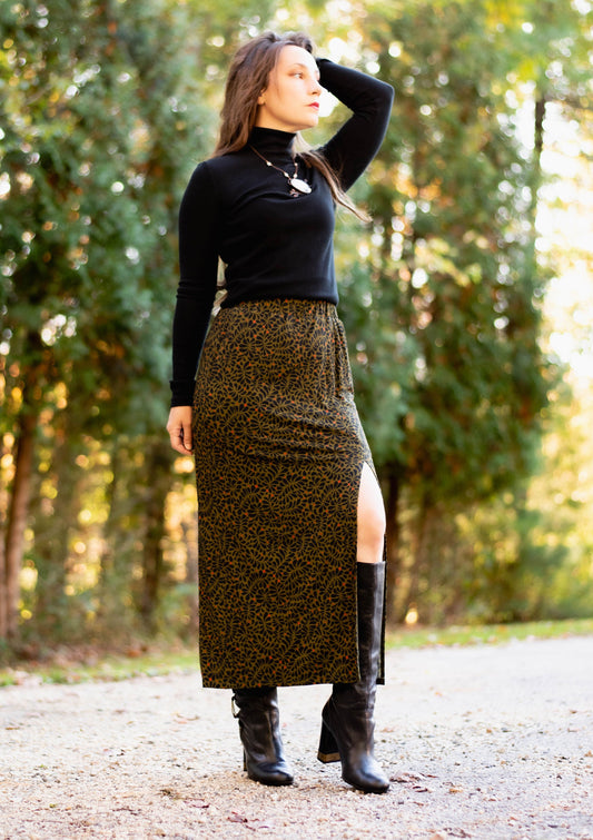 Pencil Midi Skirt - Sea Kelp - Bamboo Jersey