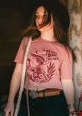 Load image into Gallery viewer, Feral Babe Society® - Vintage Venom - Full length Unisex t-shirt in Desert Rose
