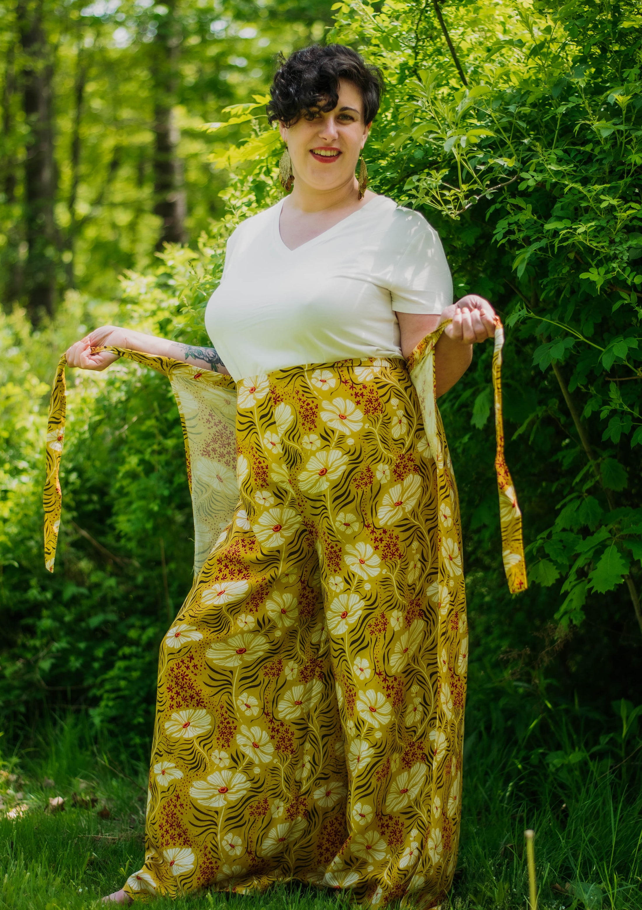 Rowan wrap pant - Flame Flower