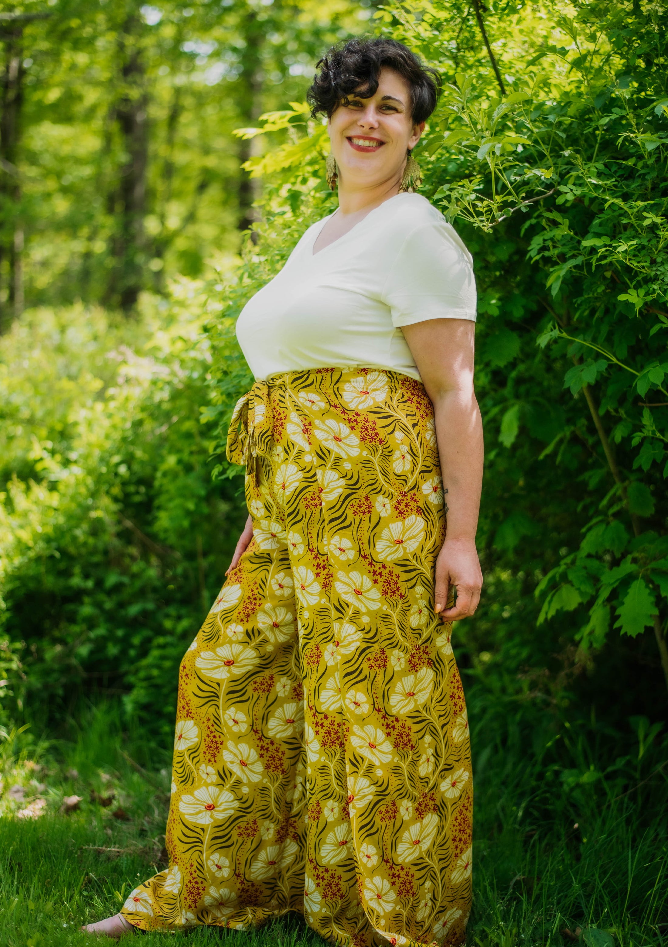 Rowan wrap pant - Flame Flower