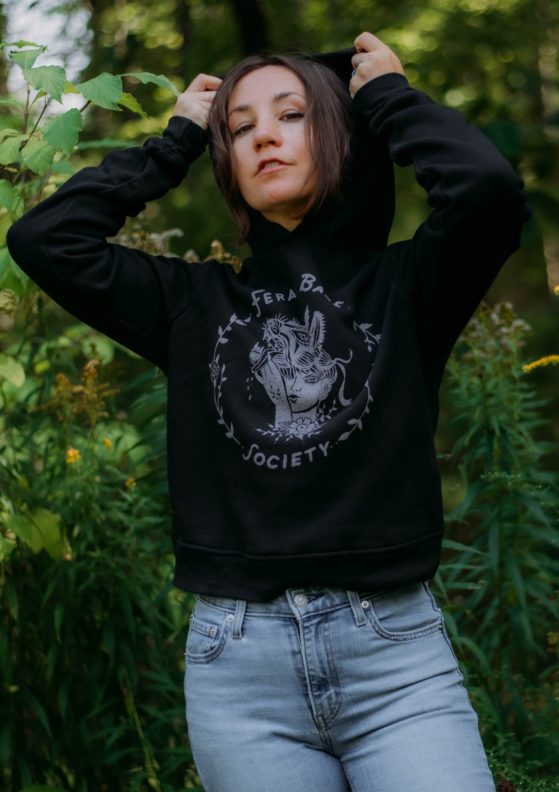 Feral Babe Society®  - Hoodie in Vintaged Black