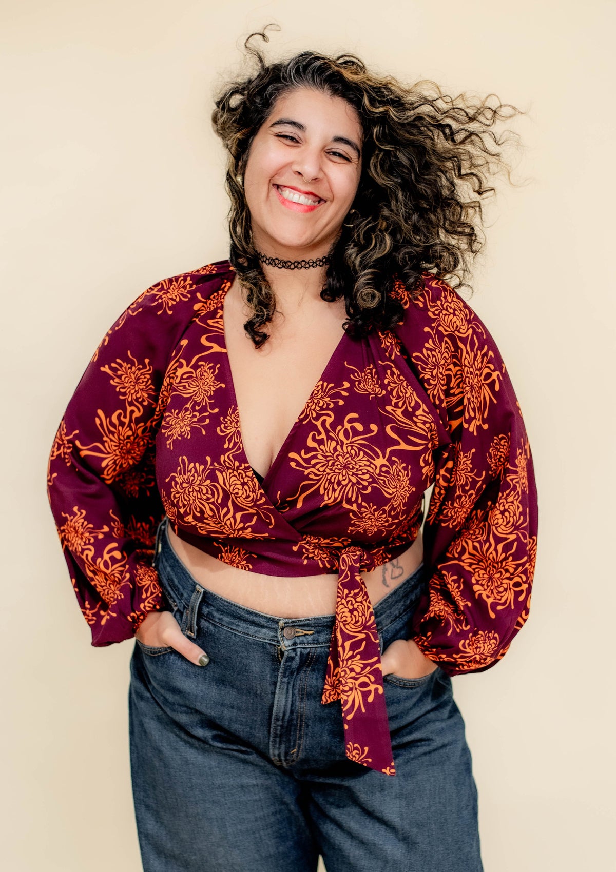 Coyote Wrap Top - in Molten Bloom