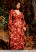 Load image into Gallery viewer, Morrigan Wrap Dress - Night Pomegranate
