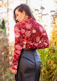 Load image into Gallery viewer, Night Pomegranate - Turtleneck Top- Bamboo Rib Knit
