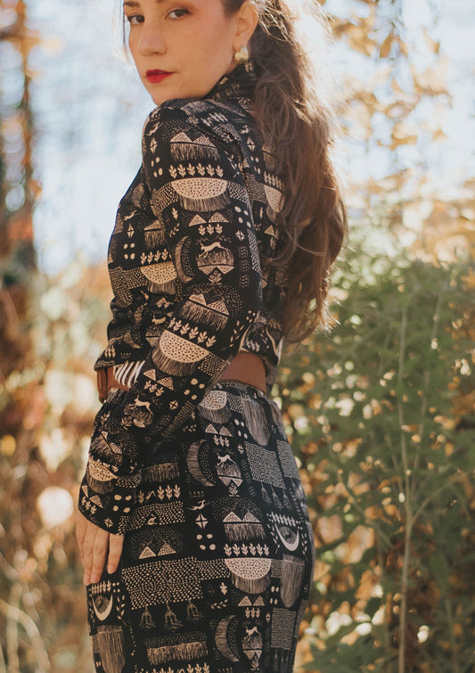 Rabbit Moon - Turtleneck Top- Bamboo Rib Knit