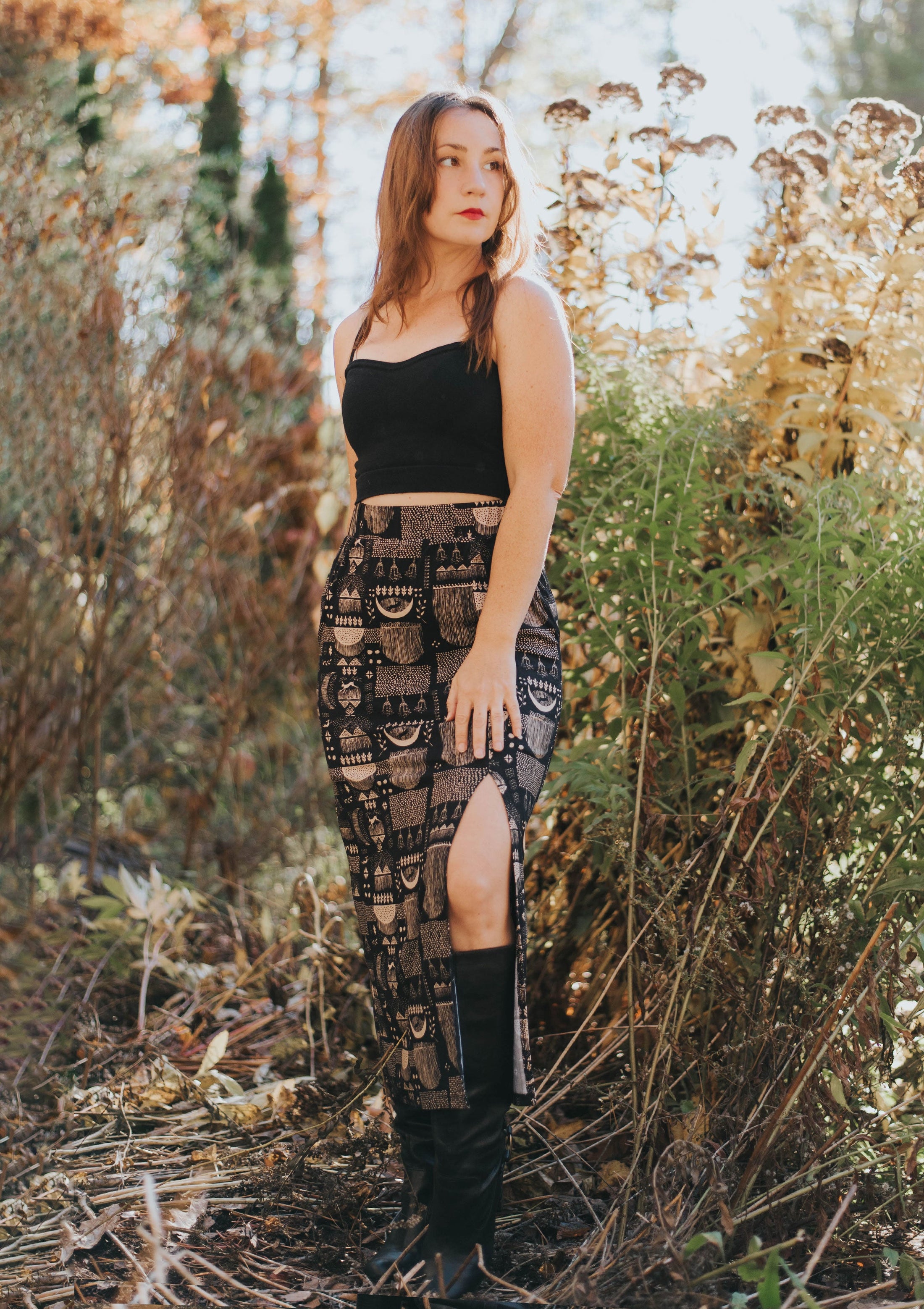 Pencil Midi Skirt - Rabbit Moon - Bamboo Jersey