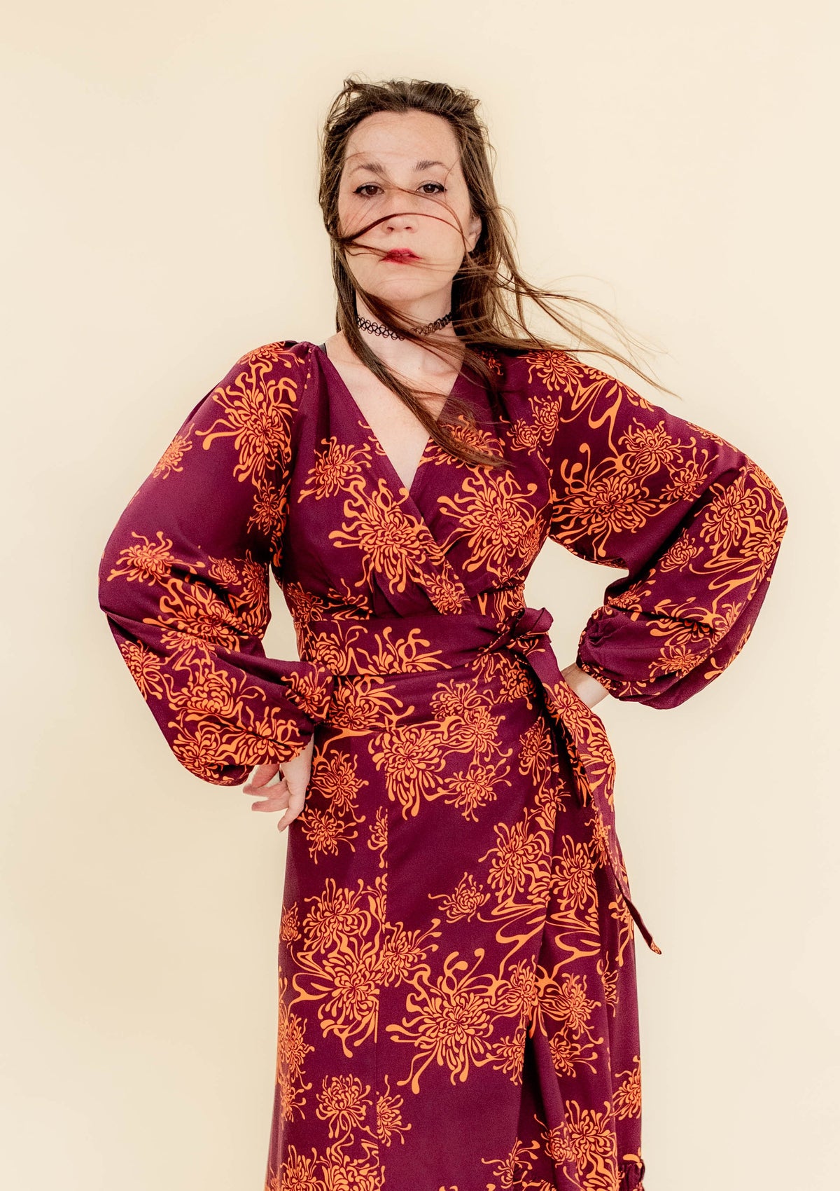 Coyote Wrap Top - in Molten Bloom