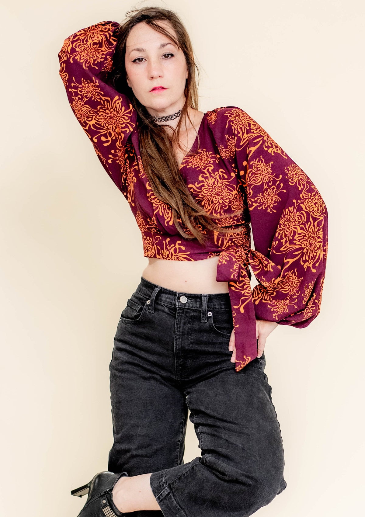 Coyote Wrap Top - in Molten Bloom