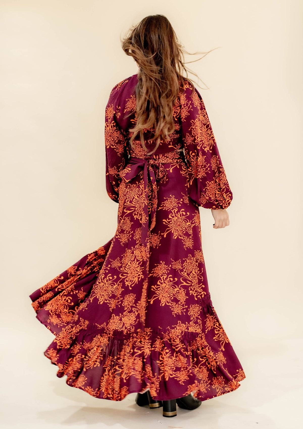 Coyote wrap skirt - in Molten Bloom