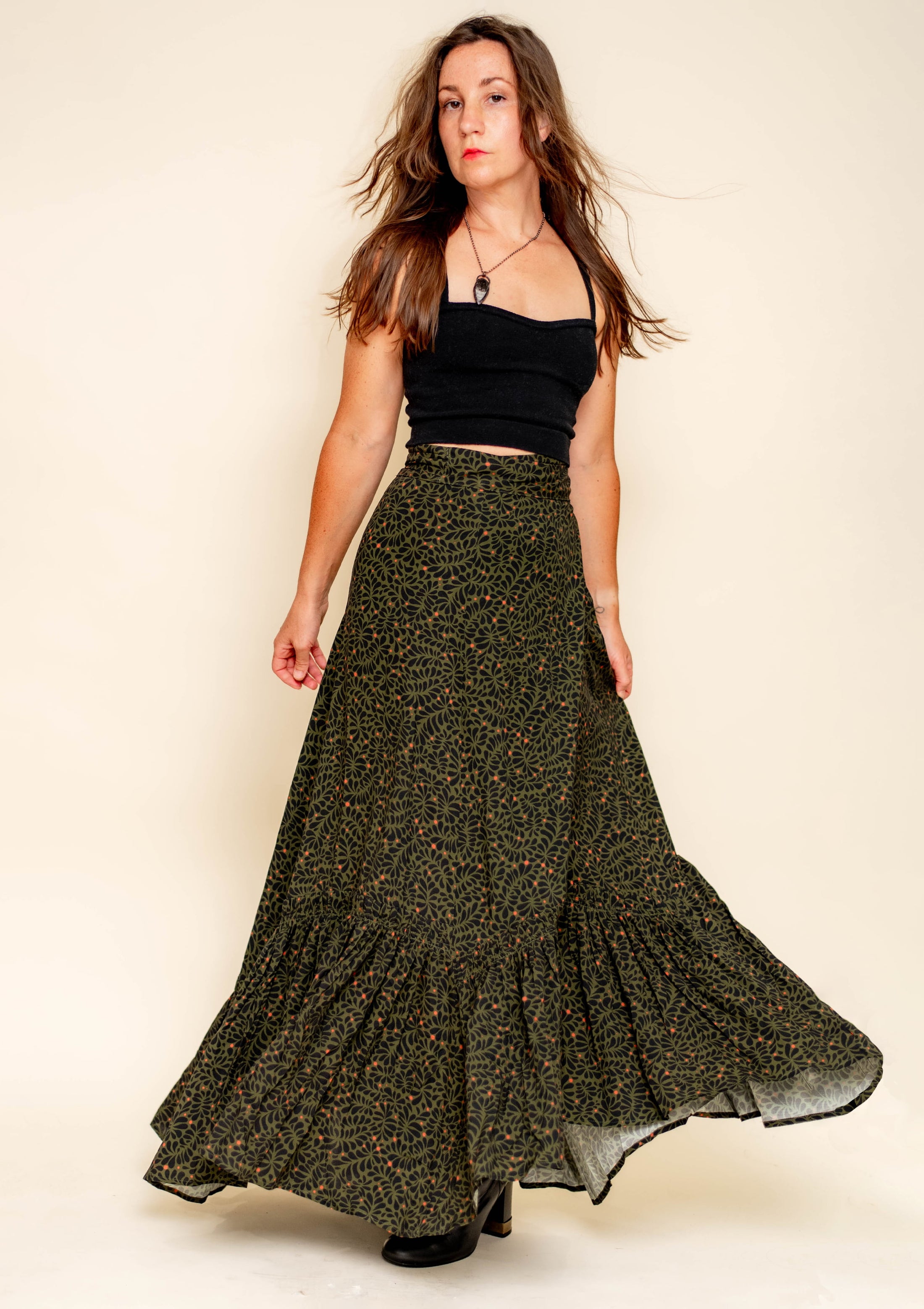 Pre-Order - Coyote wrap skirt - in Sea Kelp