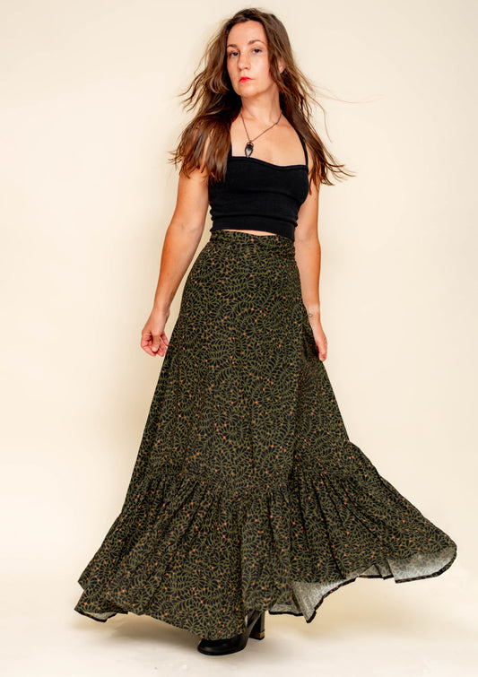 Pre-Order - Coyote wrap skirt - in Sea Kelp