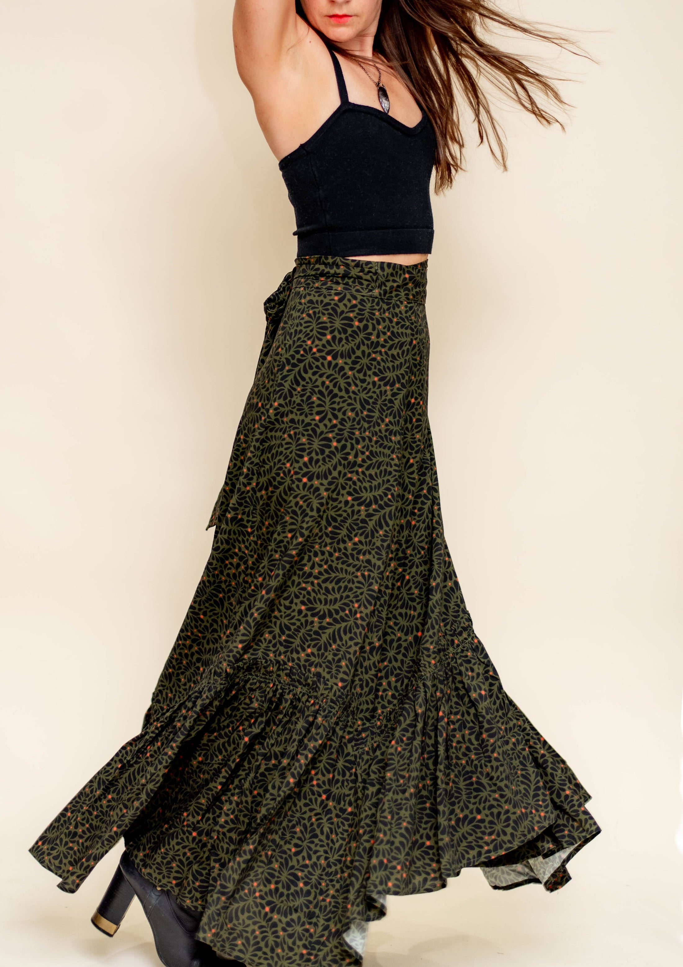Pre-Order - Coyote wrap skirt - in Sea Kelp