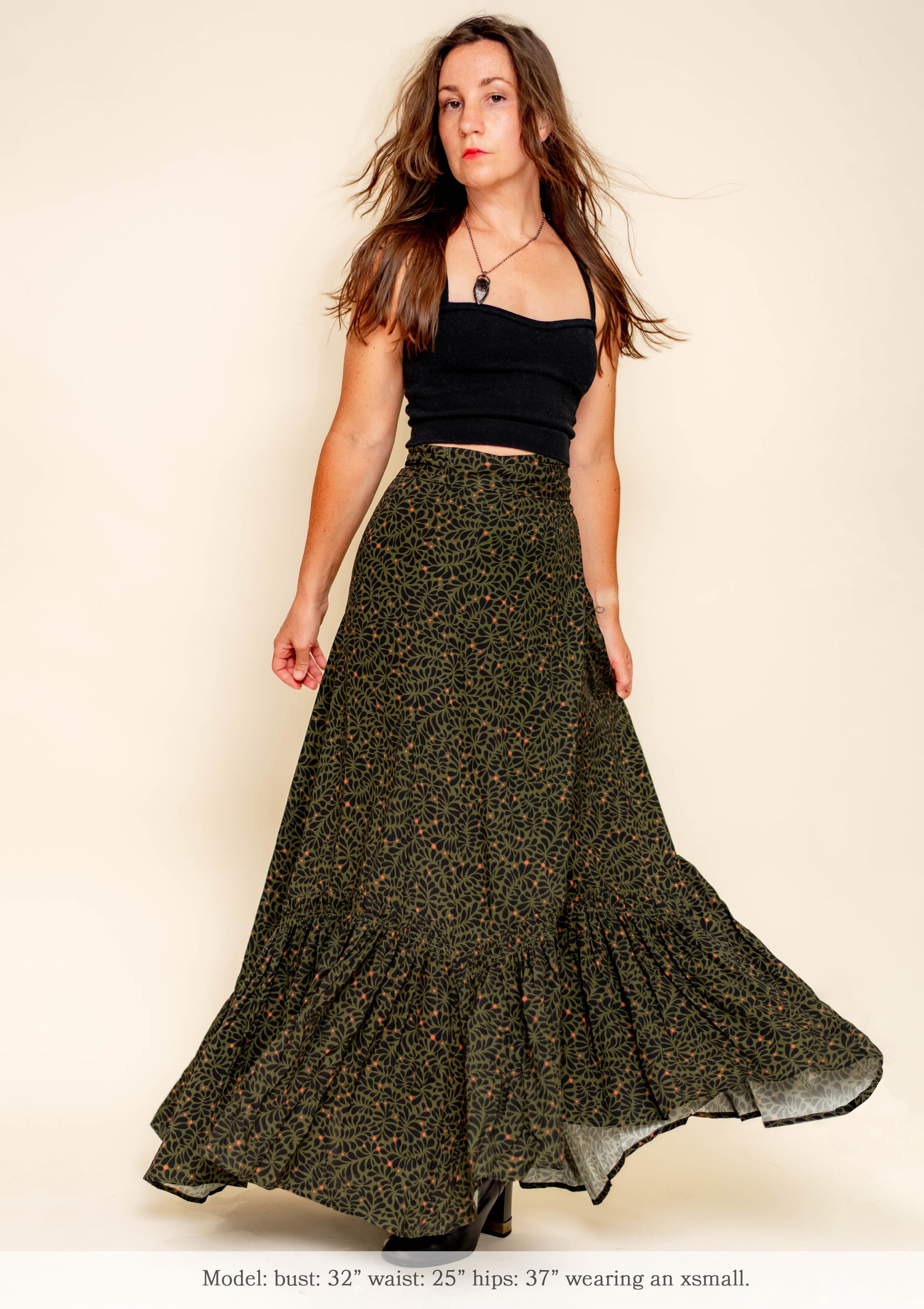 Coyote wrap skirt - in Sea Kelp