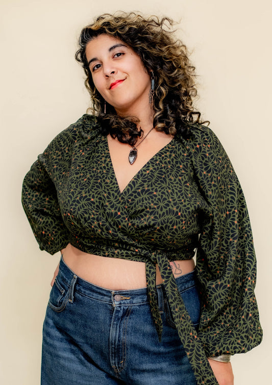 Coyote Wrap Top - in Sea Kelp