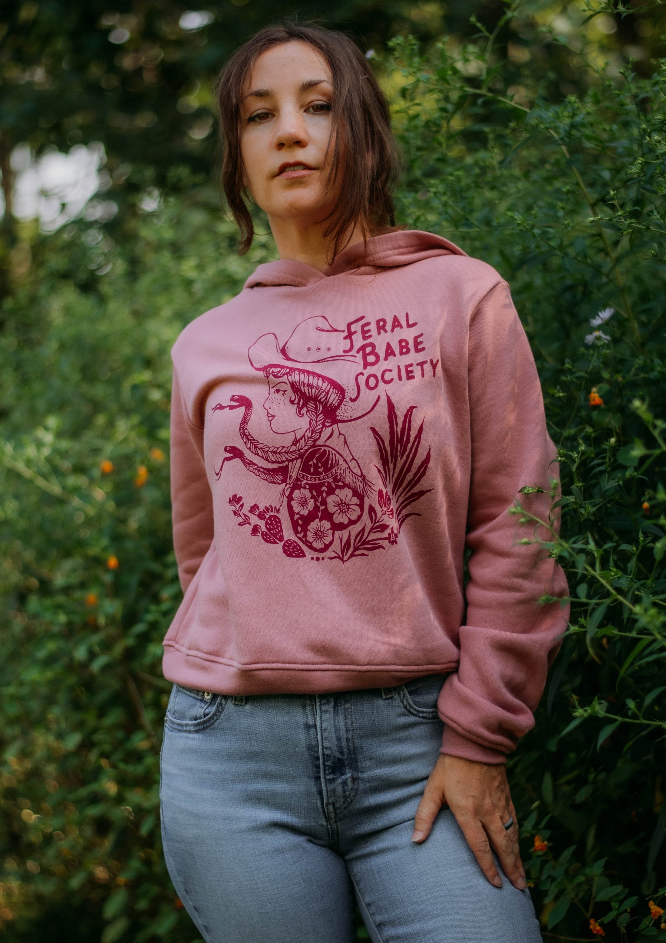 Feral Babe Society® - Vintage Venom - Hoodie in Desert Rose