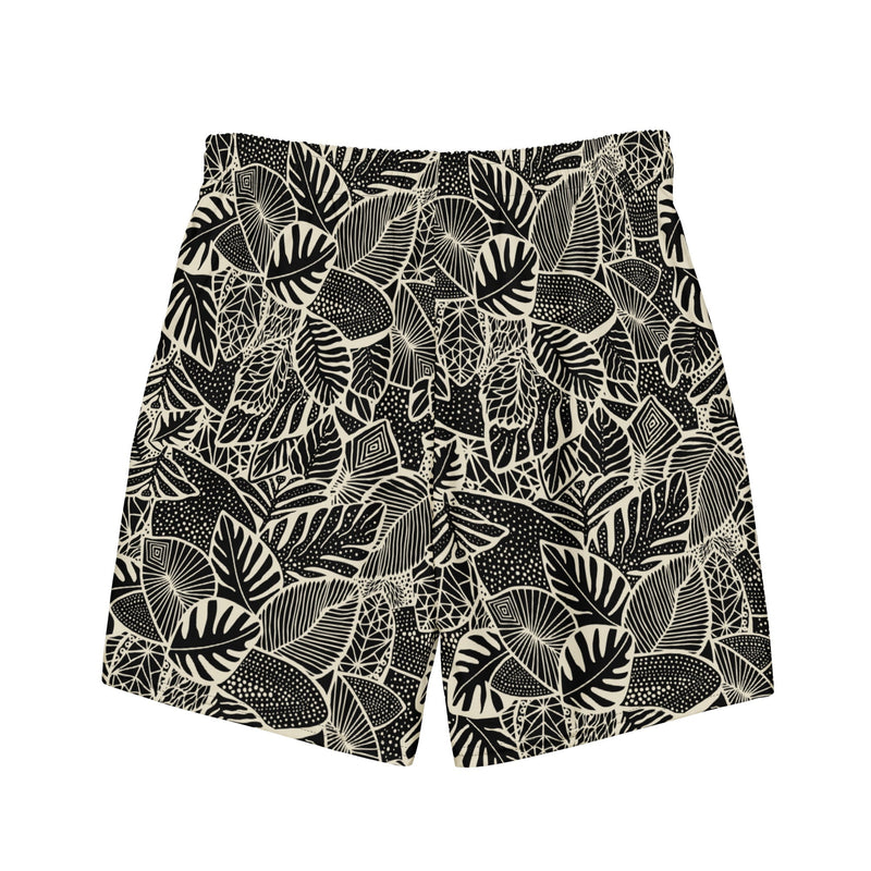 Palm Garden - elastic waist swim trunks with pockets
