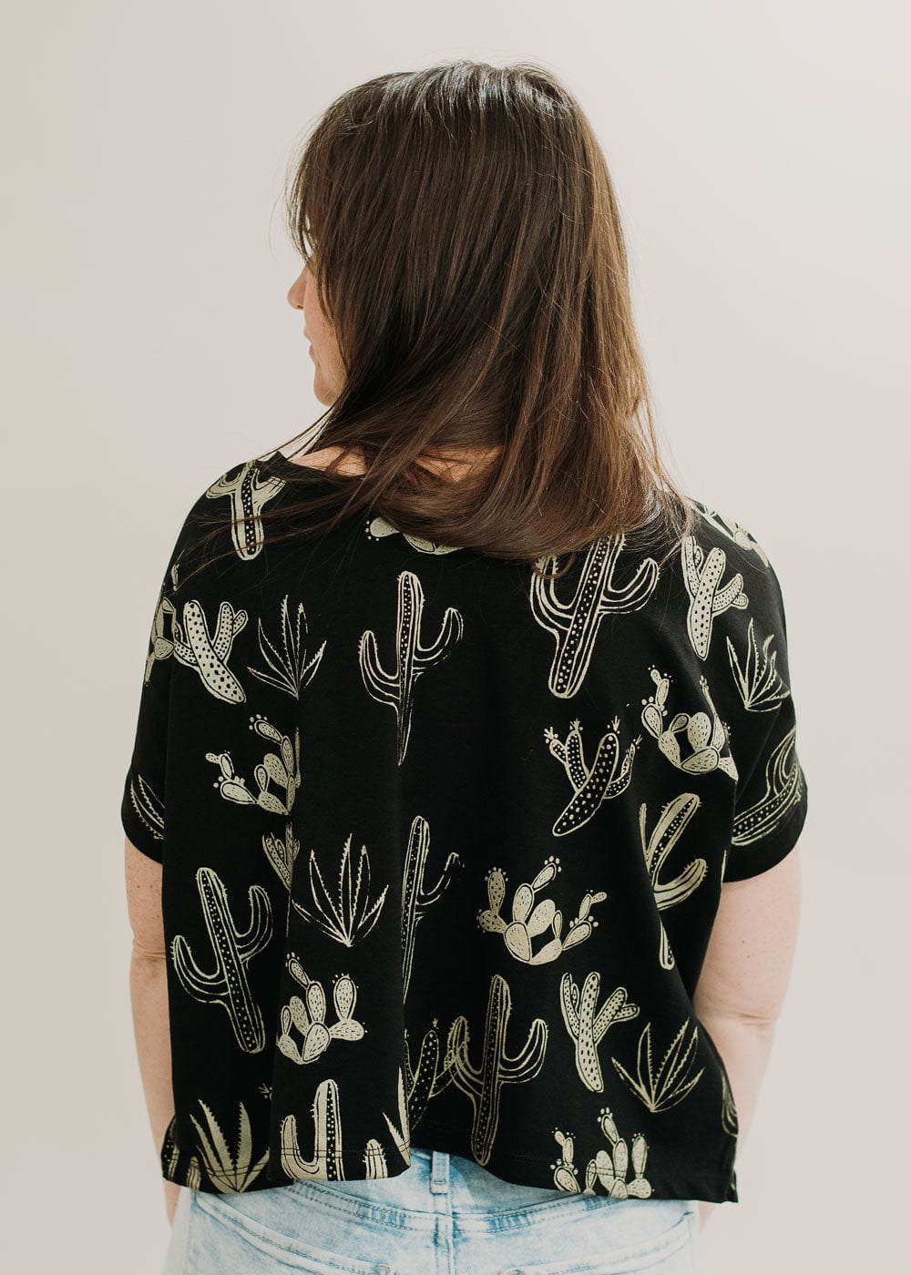 Golden Cactus T-Shirt Dress, Cactus Oversized T-Shirt | by Simka Sol S/M - 0-8