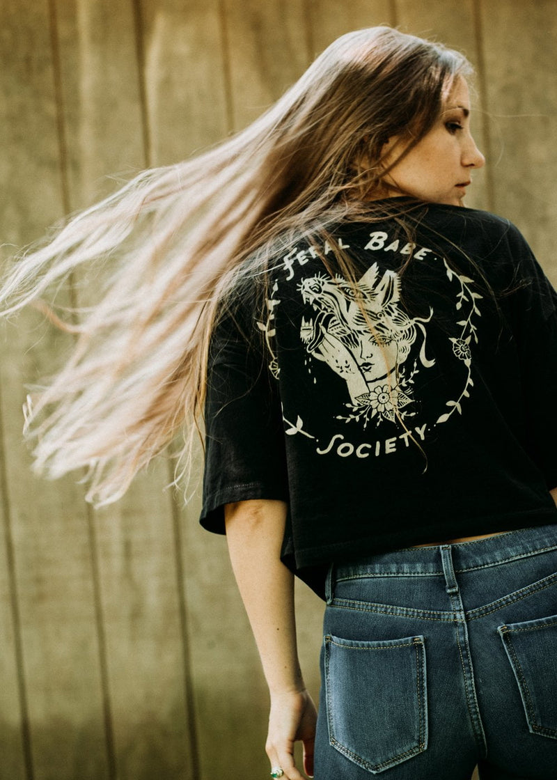 Feral Babe Society - Vintaged Cropped Tee