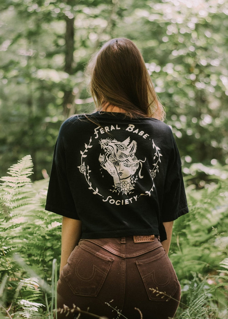 Feral Babe Society - Vintaged Cropped Tee