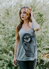 Peace Out Sloth - womens flowy tank top - 5% Donated to Wildlife